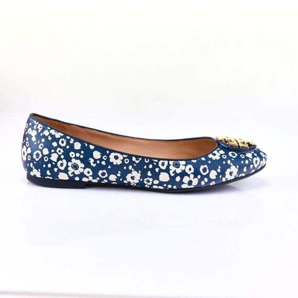 NIB Tory Burch Floral Lovers Logo Logo Ballet Flats 7.5 - Picture 8 of 11
